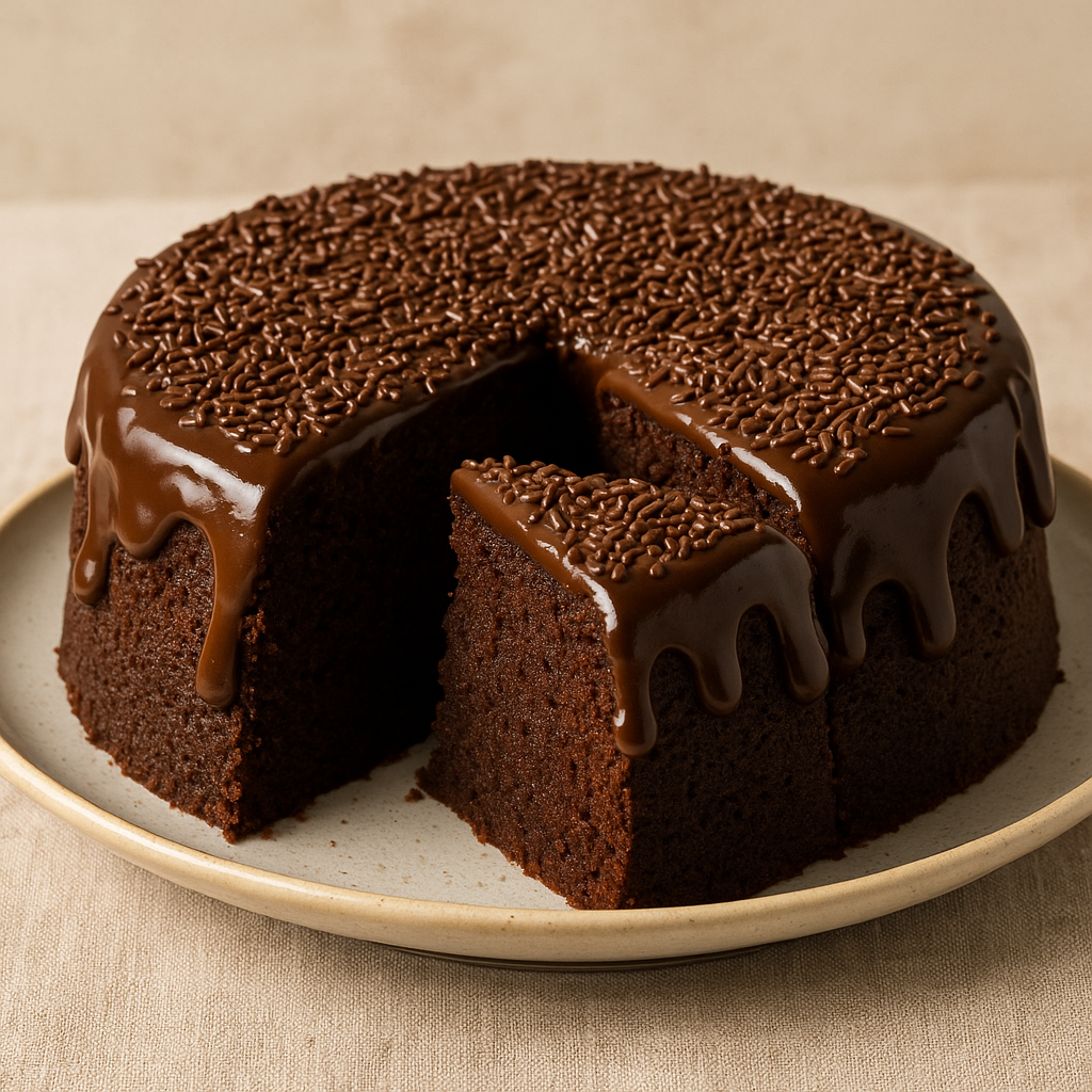 Bolo de Cenoura Clássico com Cobertura de Chocolate
